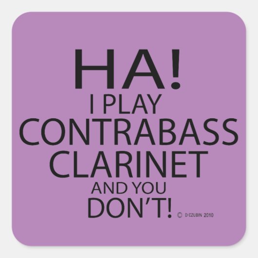 Ha Contrabass Clarinet Square Sticker (Voorkant)