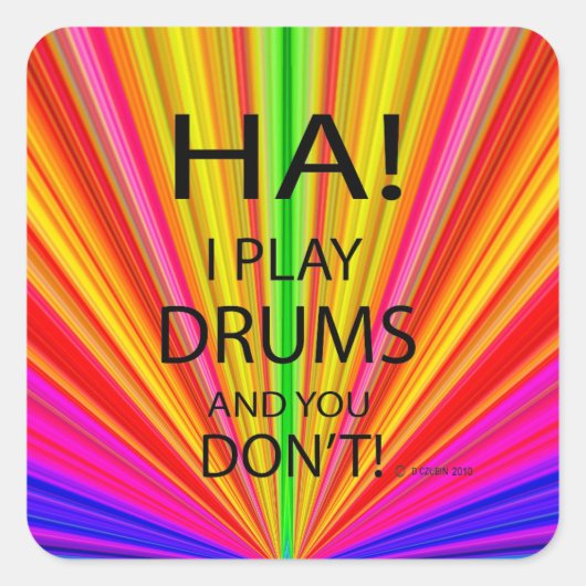 Ha Drums Square Sticker (Voorkant)