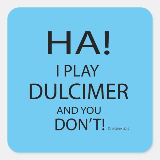 Ha Dulcimer Square Sticker (Voorkant)