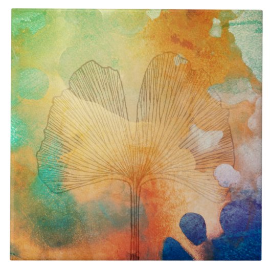 Ha Ha Tonka in de herfst met gigantisch gingko lea Tegeltje (Voorkant)