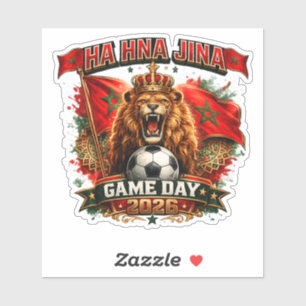🇲🇦 HA HNA JINA Team Marokko Wedstrijd Dag 2026 Sticker