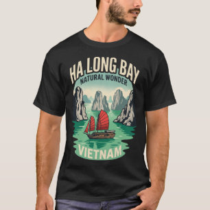 Ha Long Baai Vietnam Vintage Reisposter Retro 70 T-shirt