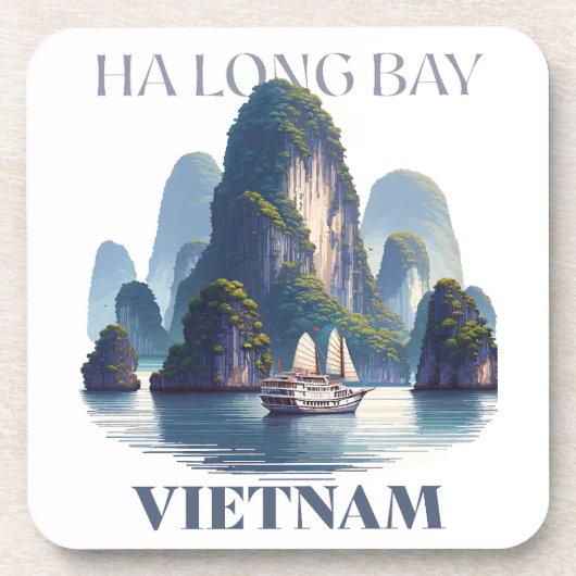 Ha Long Bay Vietnam Bier Onderzetter (Voorkant)