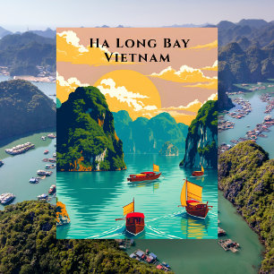 Ha Long Bay Vietnam Boat Trip Briefkaart