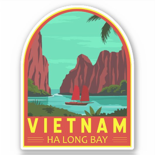 Ha Long Bay Vietnam Reis  Art Sticker (Voorkant)