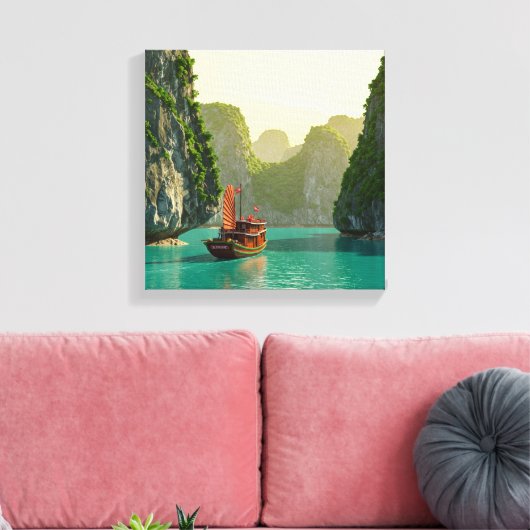 Ha Long Bay Vietnam Reizen Canvas Afdruk (Insitu (Woonkamer))