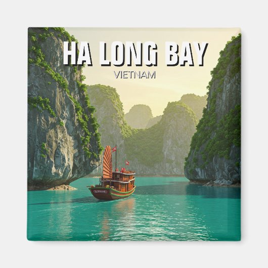 Ha Long Bay Vietnam Reizen Magneet (Voorkant)