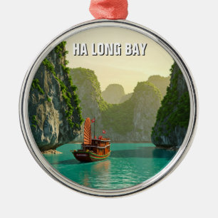 Ha Long Bay Vietnam Reizen Metalen Ornament