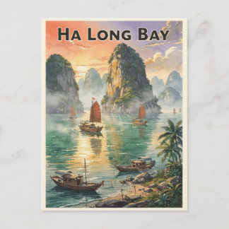 Ha Long Bay Vietnam Vintage Briefkaart