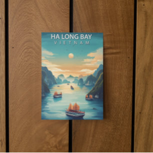 Ha Long Bay Vietnam Vintage Reizen Briefkaart