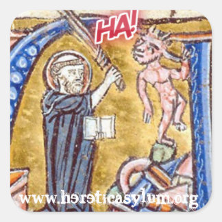 HA! w / duivel Vierkante Sticker