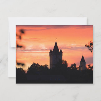 HAAGER SCHLOSSTURM & KLEINER SCHLOSSTURM AM ABEND BRIEFKAART