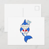 Haai aan het pokeren met pokerkaarten briefkaart (Voorkant / Achterkant)