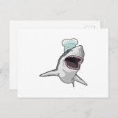 Haai als kok met kookmuts briefkaart (Voorkant / Achterkant)