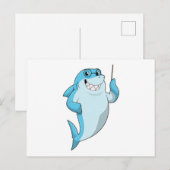 Haai als leraar met aanwijsstok briefkaart (Voorkant / Achterkant)