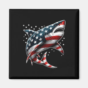 Haai Amerikaanse Vlag Vs 4e Juli Grappige Jongens Magneet