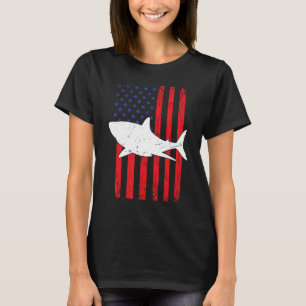 Haai Amerikaanse vlaggenhaai Patriottische 4e T-shirt