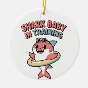 Haai Baby in Opleiding   Kinderen Keramisch Ornament