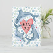 haai Baby shower tafel nummerbord Menu (Staand voorkant)