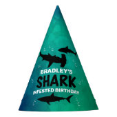 Haai besmet elke leeftijd verjaardag feesthoedjes (Voorkant)