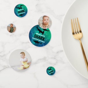 haai besmet elke leeftijd verjaardagsfeestfoto confetti