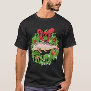 Haai bij vissen met hengel t-shirt