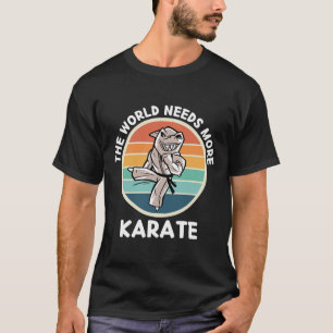 haai De wereld heeft meer karate retro ka nodig T-shirt