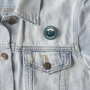 Haai en Visser Ronde Button 3,2 Cm