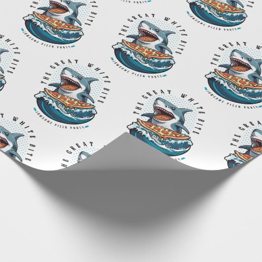 haai eten pizza | De grote witte beet Jawsome Cadeaupapier (Hoek)