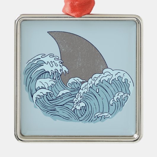 Haai illustratie metalen ornament (Voorkant)