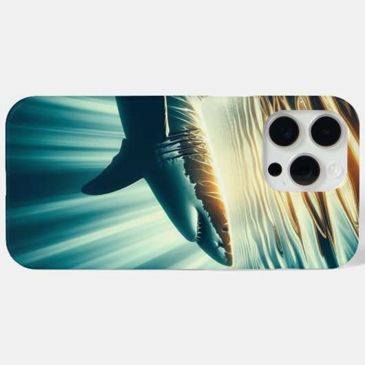 Haai in het diepblauwe zee & zonlicht Case-Mate iPhone case (Achterkant (horizontaal))