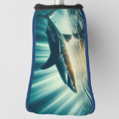 Haai in het diepblauwe zee & zonlicht golfheadcover (Draai 90)
