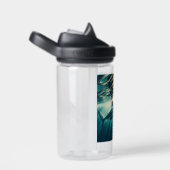 Haai in het diepblauwe zee & zonlicht waterfles (Rechts)