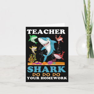 Haai leraar doe je huiswerk  kaart