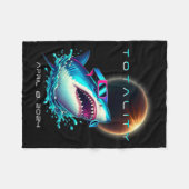 Haai met Eclipse glazen totaliteit 2024 Grappige S Fleece Deken (Voorkant (Horizontaal))