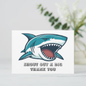 Haai met open mond bedankkaart (Staand voorkant)