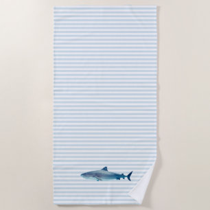 Haai Nautisch Blauw Stripe Schilderij Strandlaken