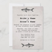  haai oceaan bruiloft uitnodigingen (Achterkant)