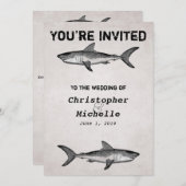  haai oceaan bruiloft uitnodigingen (Voorkant / Achterkant)