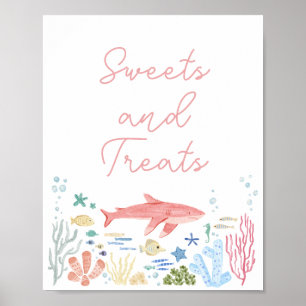 Haai Onder De Zee Baby Shower Snoepjes Poster