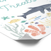 Haai onder het Zee Baby shower snoep Poster (Hoek)