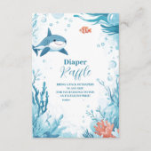 Haai onder het Zee Ocean Animals Diapper Raffle Informatiekaartje (Voorkant)