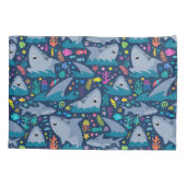 Haai onder het Zee Schattige gepersonaliseerd patr Kussensloop (Achterkant)