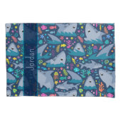 Haai onder het Zee Schattige gepersonaliseerd patr Kussensloop (Voorkant)