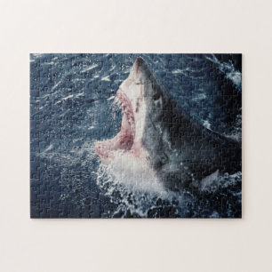 Haai opent mond van bovenaf legpuzzel