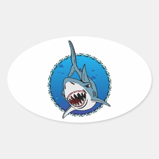 HAAI! OVALE STICKER (Voorkant)