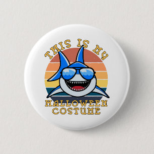 Haai Papa Griezelige Zonsondergang Grappig Ronde Button 5,7 Cm