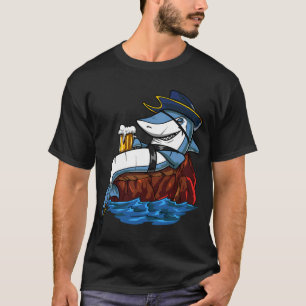 Haai Piraat Bier Feest T-shirt