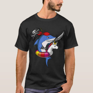 Haai Piraat Ridding Eenhoring Drijver T-shirt