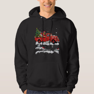 Haai Rijden Rode Vrachtwagen Vrolijk Kerstmis X-ma Hoodie